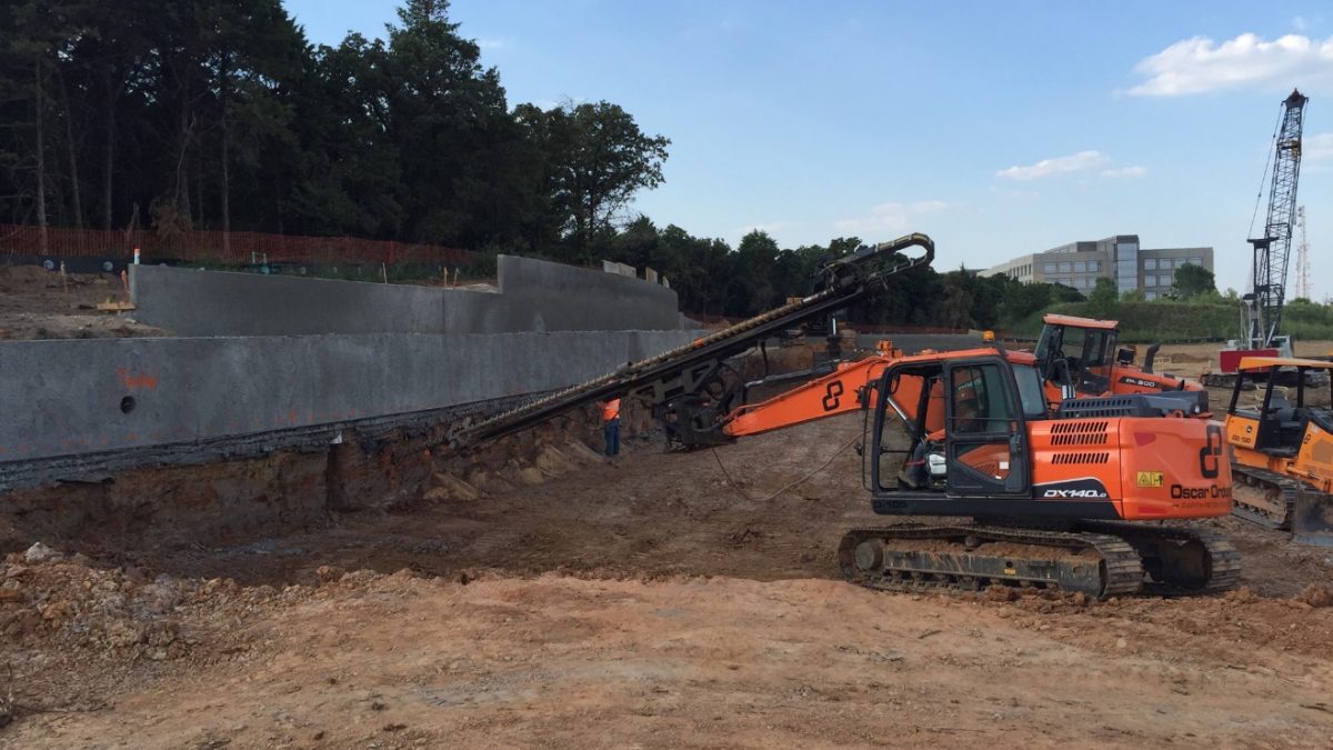 Soil Nail Temporary Retention System with Reinforced Shotcrete Fascia