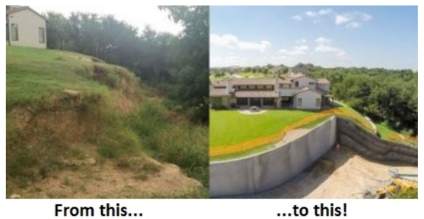 Earth Retention residential project before and after